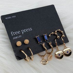 FREE PRESS - OS - NWT Golden and Blue Earrings Set